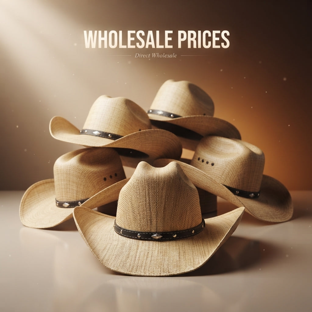 Tea-Stained Raffia Straw Cowboy Hat