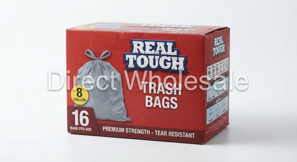 Real Tough Trash Bags 8 Gallon 16/Box