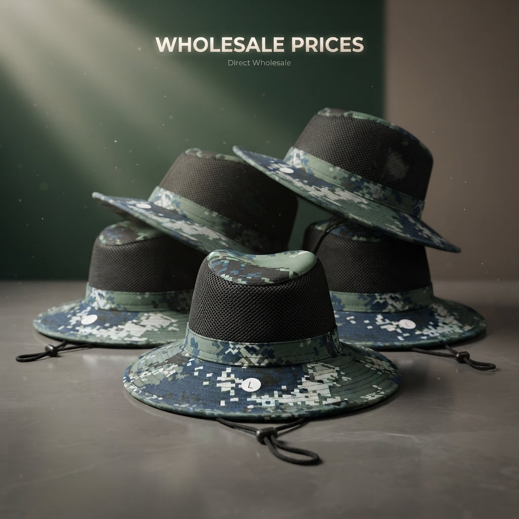 Camo Sun Hat with Neck Flap