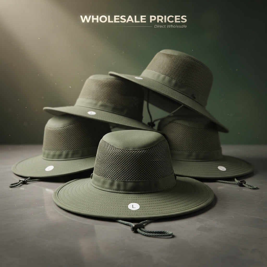 Olive Green Sun Hat with Neck Flap