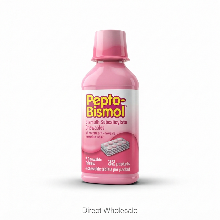 Pepto-Bismol Bismuth Subsalicylate Chewables — 32 packets of 4 chewable tablets
