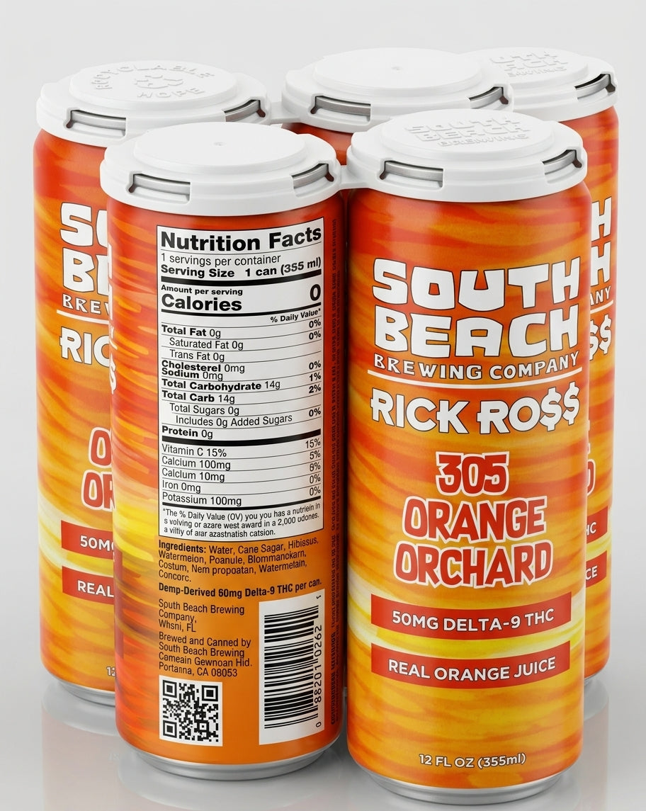 Rick Ross South Beach Browsing 50mg Delta 9 THC Real Orange Juice