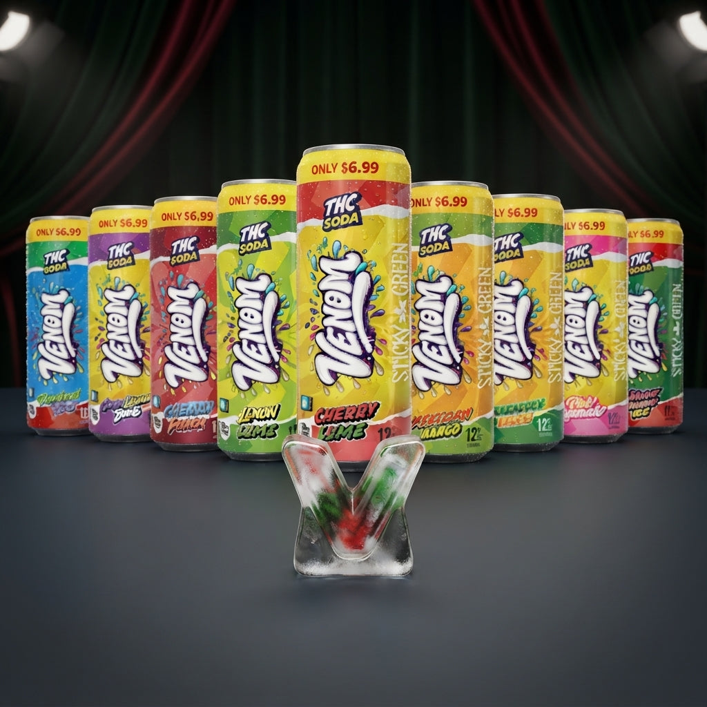 Venom Sticky Green THC Soda 50mg 12oz