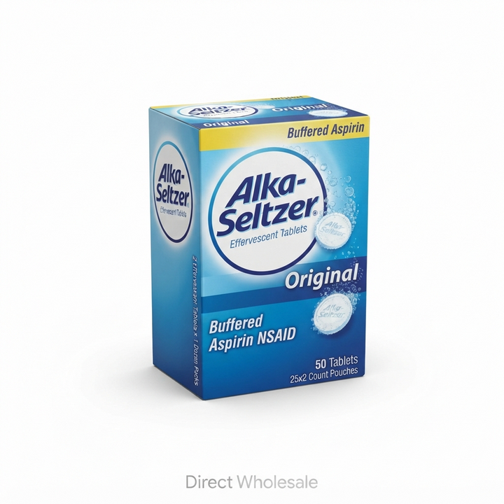 Alka-Seltzer Buffered Aspirin NSAID — 50 tablets 25x2 count pouches