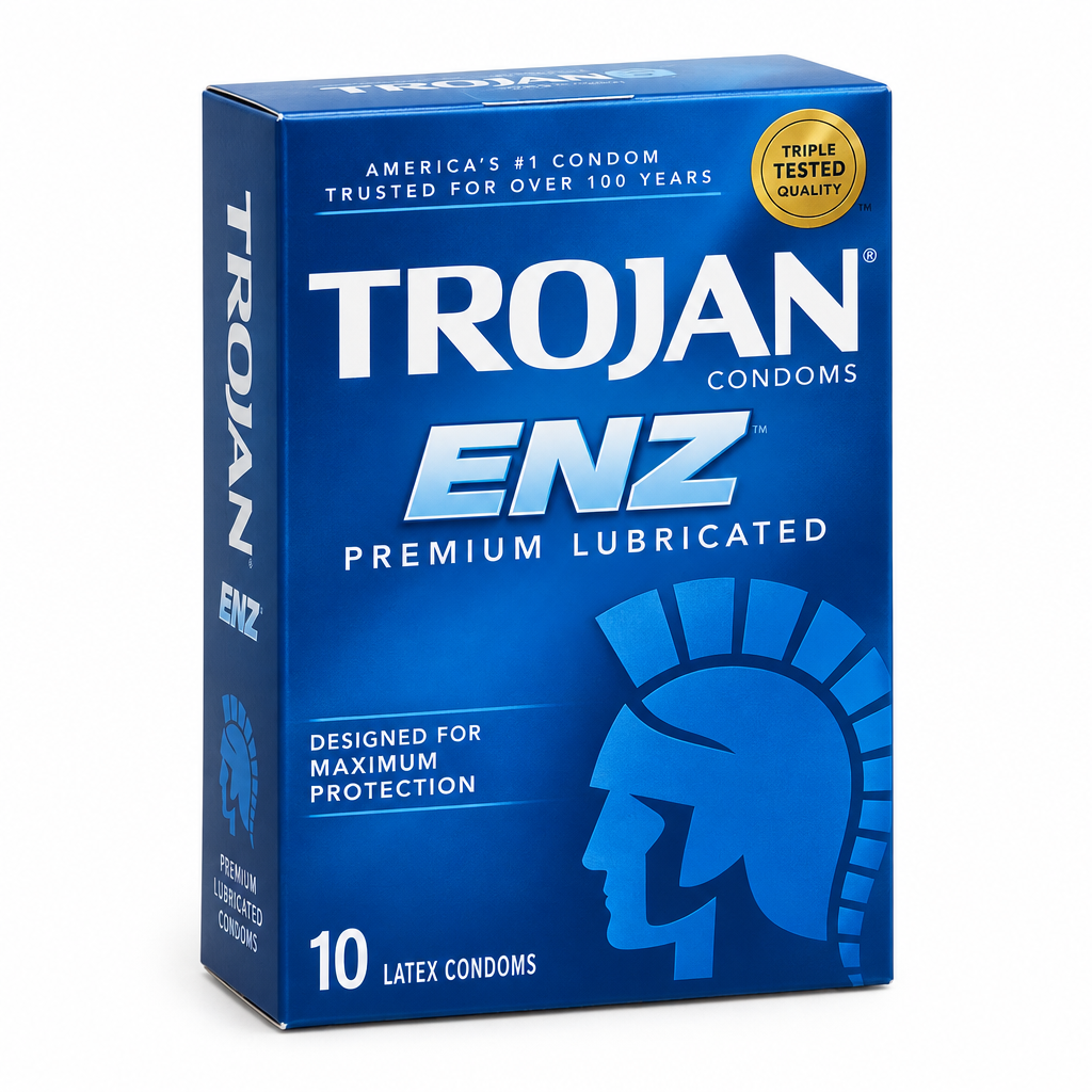 Trojan ENZ Premium Lubricated Blue