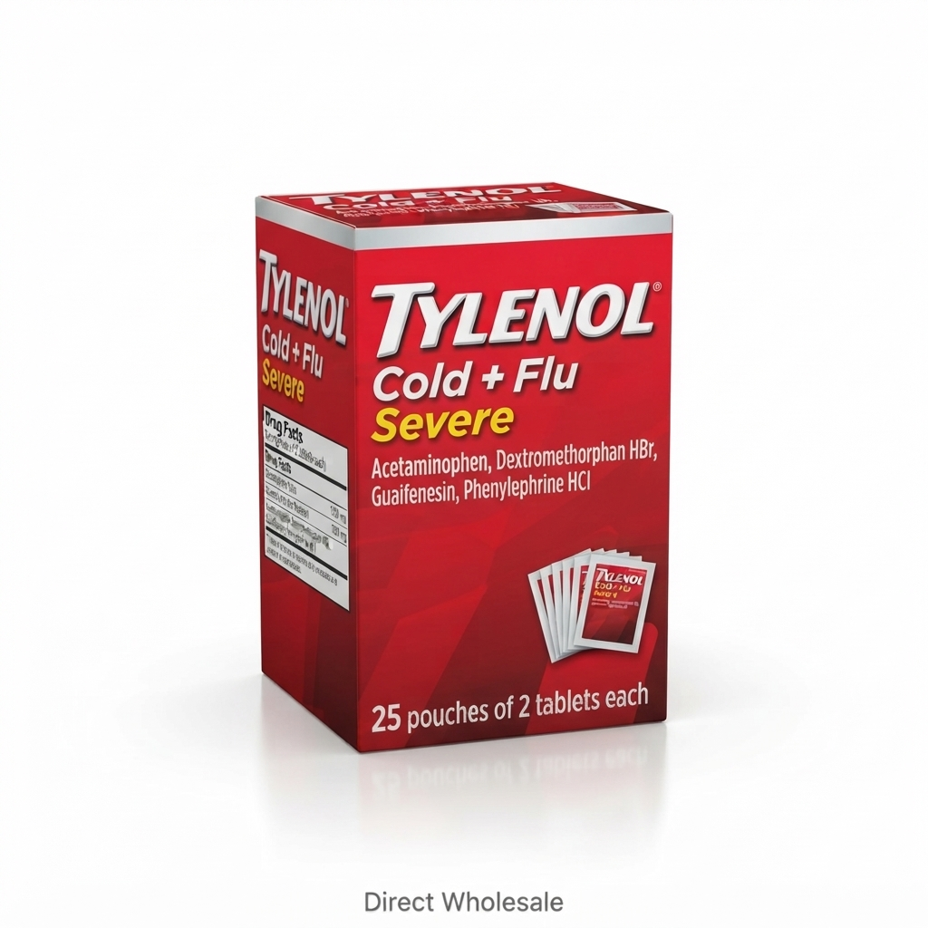 Tylenol Cold + Flu Severe — 25 pouches of 2 tablets each