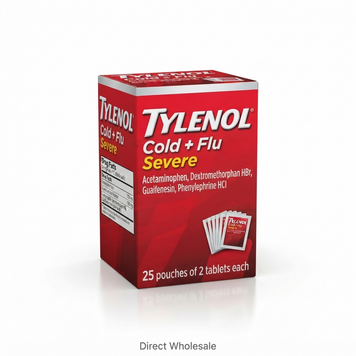 Tylenol Cold + Flu Severe — 25 pouches of 2 tablets each